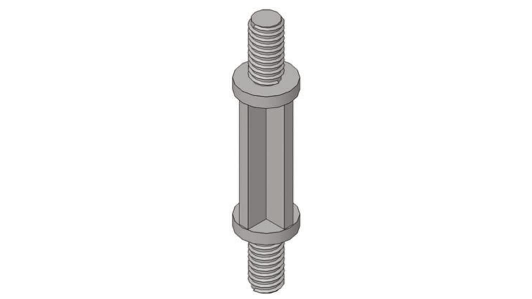 CBS-TMM-M4-06-01, 9.5mm High Nylon PCB Support Pillar for 4mm PCB Hole, 7.1mm Base