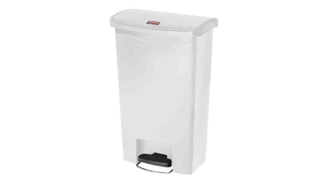 Rubbermaid Commercial Products Slim Jim 50L White Pedal Waste Bin