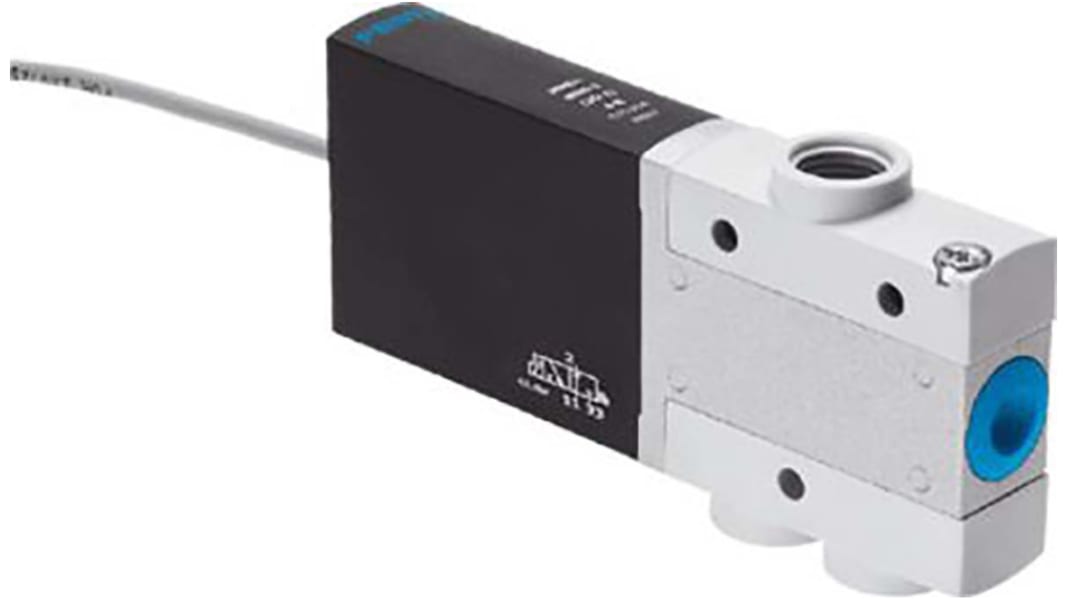 Festo 3/2 Open, Monostable Pneumatic Solenoid/Pilot-Operated Control Valve - Electrical MHE4 Series, 525208