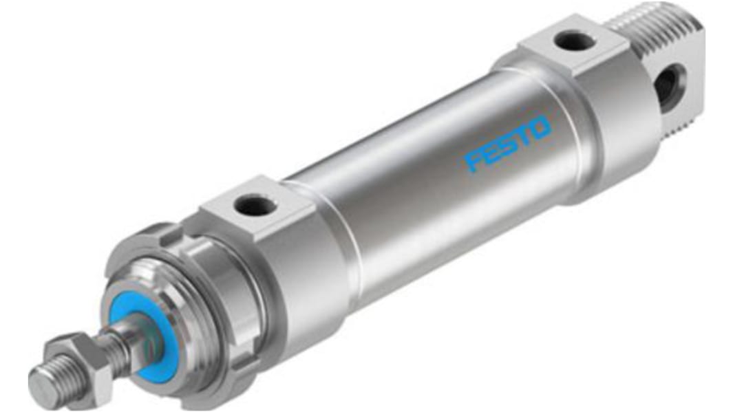 Festo Pneumatic Roundline Cylinder - 196022, 32mm Bore, 50mm Stroke, DSNU Series, Double Acting