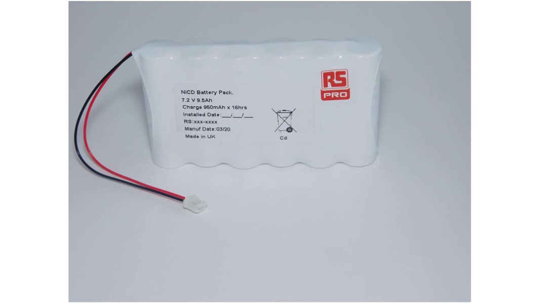 RS PRO 7.2V NiCd AA Rechargeable Battery Pack, 940mAh - Pack of 1