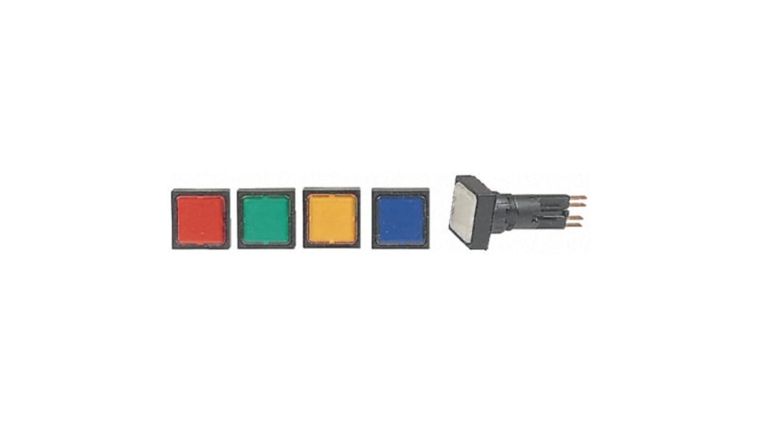 Eaton, RMQ16, Flush Mount Red Pilot Light, 16mm Cutout, IP65, Square, 24V