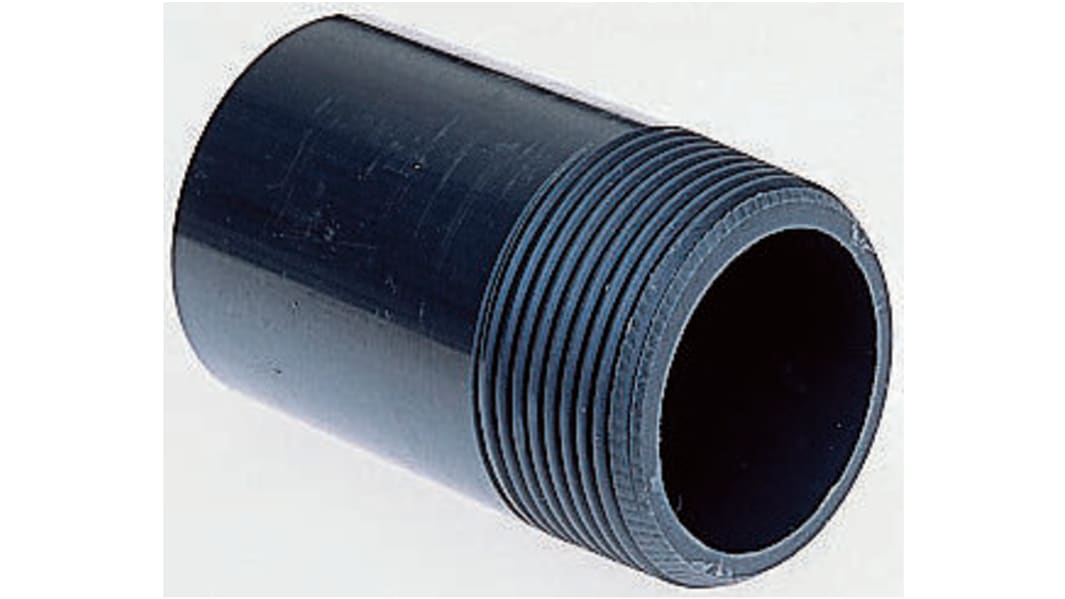 Georg Fischer Plastic Pipe Fitting, Straight Threaded Nipple, R 1 1/4in to Cement 1-1/4in