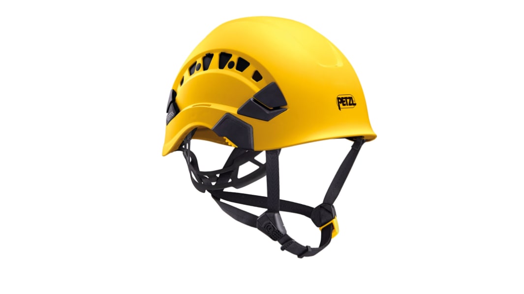 Petzl VERTEX VENT Black, Yellow Safety Helmet with Chin Strap, Adjustable, Ventilated