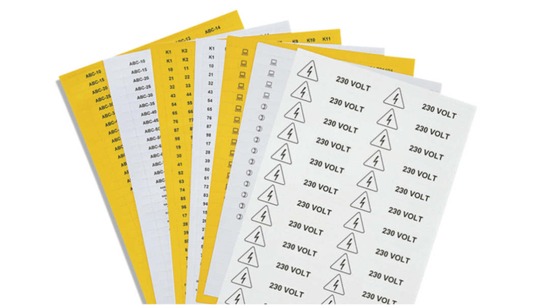 HellermannTyton Helafix Non-Adhesive Cable Marker, White, 526-01714 HFX12-35P-SP-WH/YE