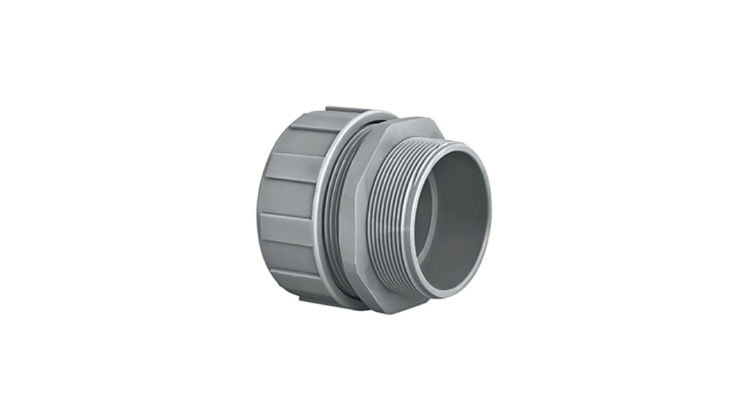 HellermannTyton Straight, Conduit Fitting, 32mm Nominal Size, M32, Polyamide 6.6, Grey IP65, IP66, IP67 rating