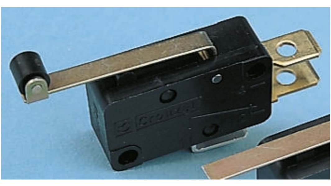 Crouzet Mikroschalter Rollenhebel-Betätiger Flachstecker, 10 A @ 250 V ac, 1-poliger Wechsler 2 N -20°C - +125°C