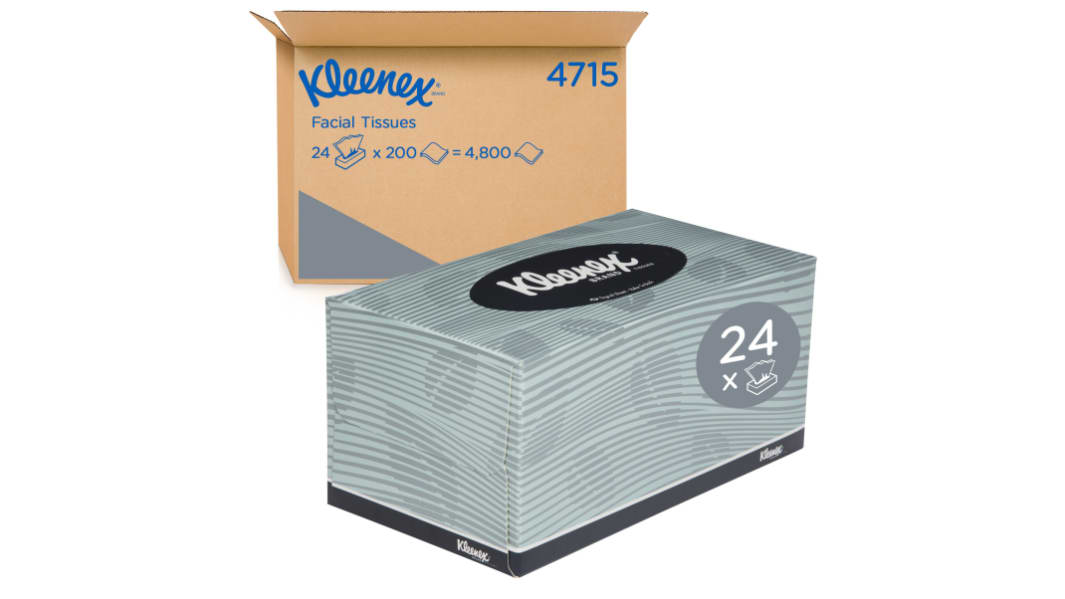 KLEENEX® Facial Tissue Box (4715) White Facial Tissues, Box of 200