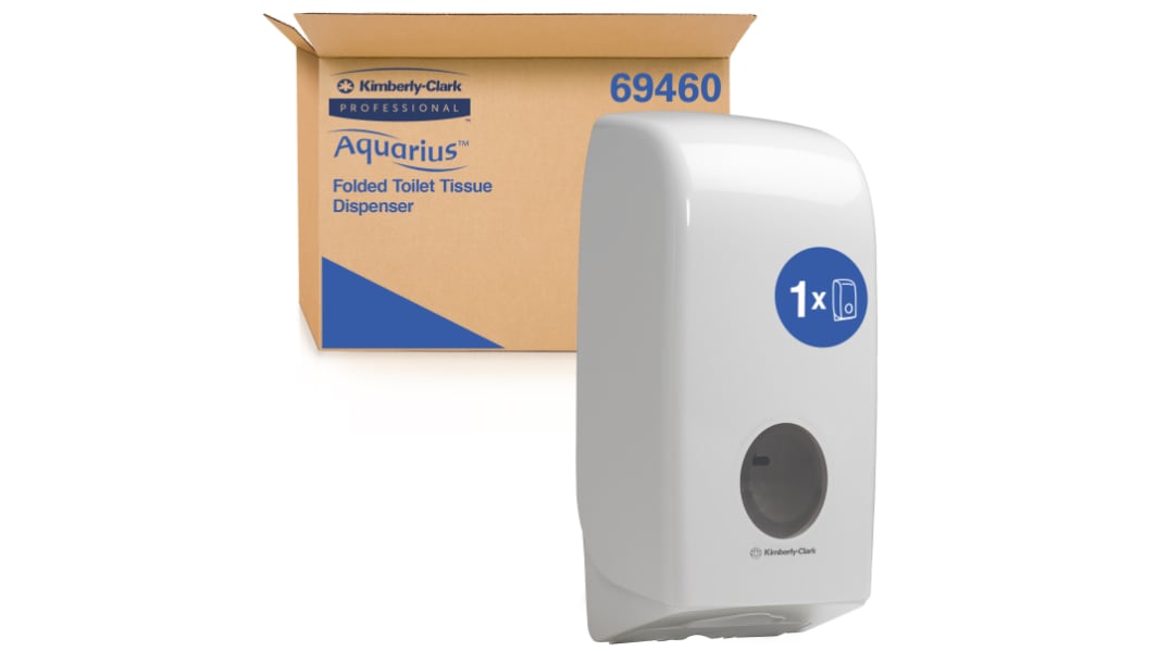Kimberly Clark White Toilet Roll Dispenser, 17.7cm x 35.8cm x 13.2cm