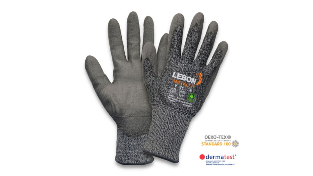 Lebon Protection METALFIT Schneidfeste Handschuhe Größe 10 Schneidfest HPPE Grau 1Paar