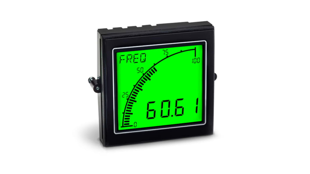 Trumeter LCD Digital Panel Multi-Function Meter for Current, Frequency, Voltage, 68mm x 68mm