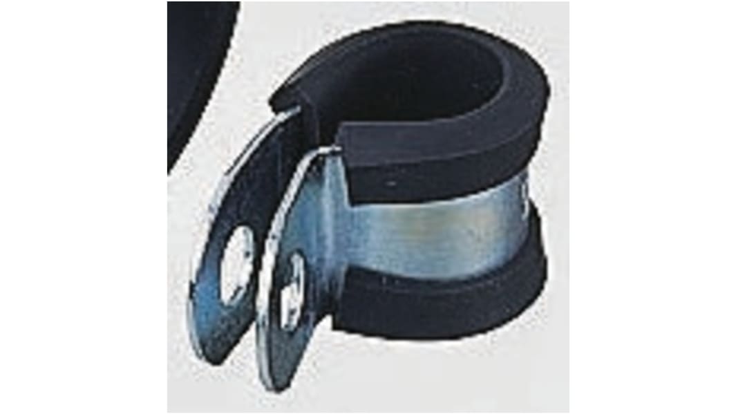 Abrazadera P, 3.2mm, Aluminio, Negro, Natural