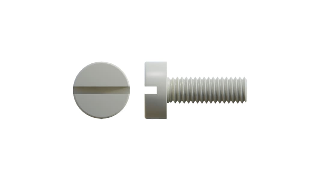 RS PRO Slot  Cheese Head Nylon Machine Screw DIN 84, M5x20.0mm