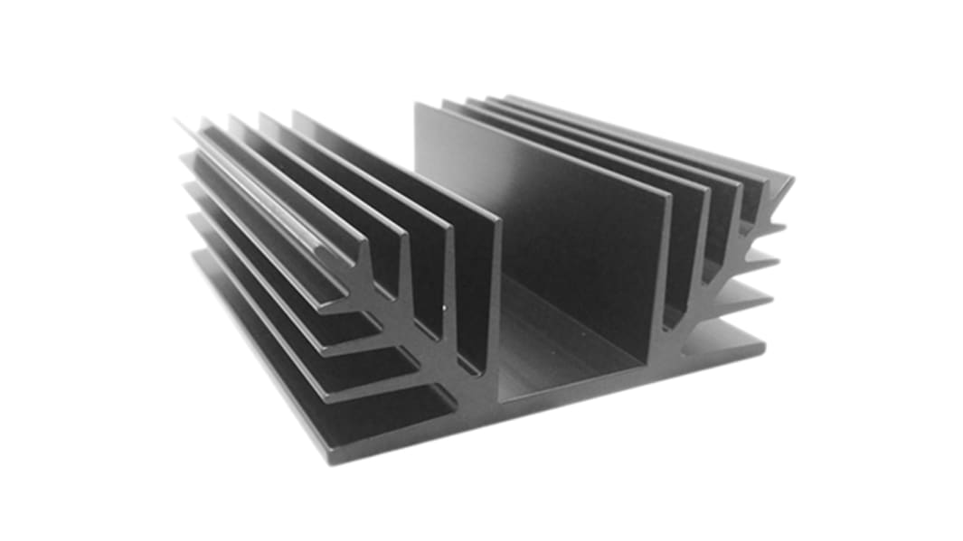 RS PRO Heatsink, Universal Rectangular Alu, 1.65K/W, 75 x 88 x 35mm, Screw Mount