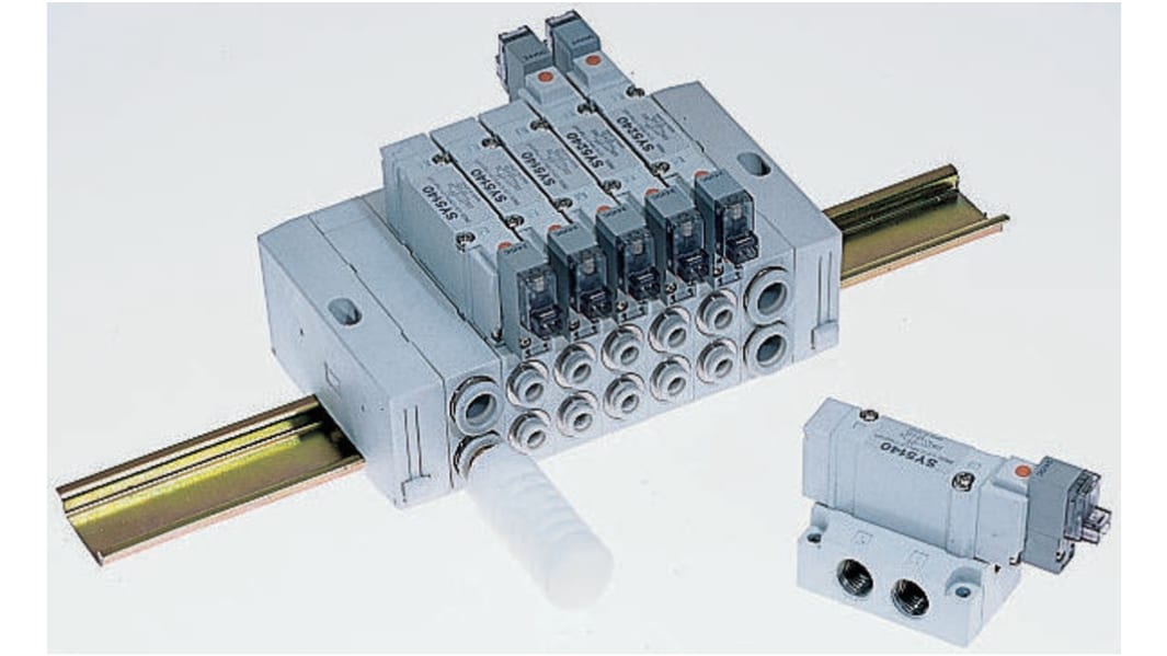 SMC 5/3 Pneumatic Solenoid Valve - Pilot/Pilot SY5000 Series 24V dc