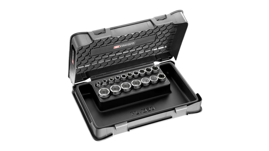 Facom 17-Piece Metric 3/8 in Standard Socket Set, 6 point