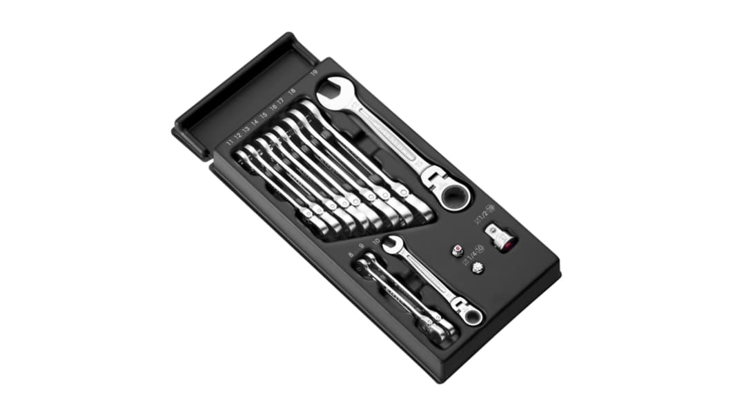 Facom MOD.467 Series 12-Piece Ratchet Spanner Set, 8 - 19 mm
