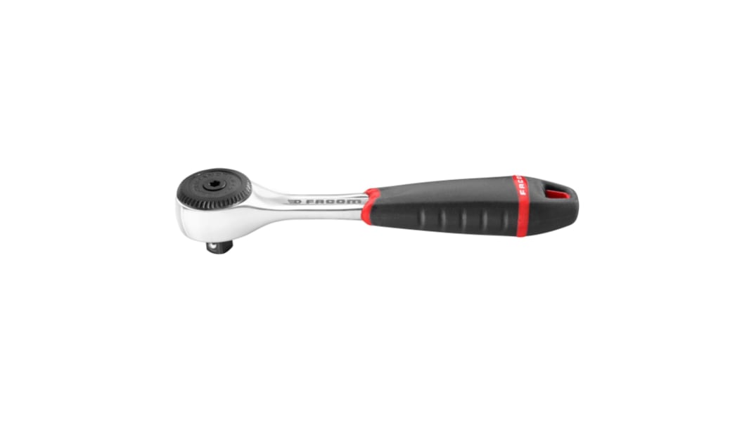 Facom R.161BPB 1/4 in Square Ratchet with Bi-material Elastomer Handle, 121.2 mm Overall