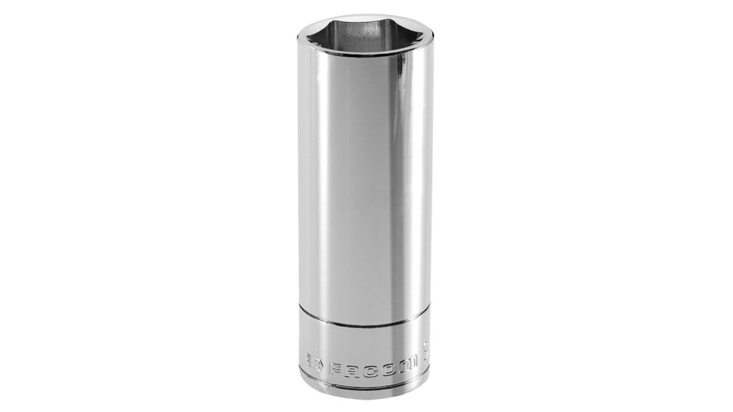 Facom 1/2 in Drive 15mm Long Socket, 6 point, 77 mm Overall Length