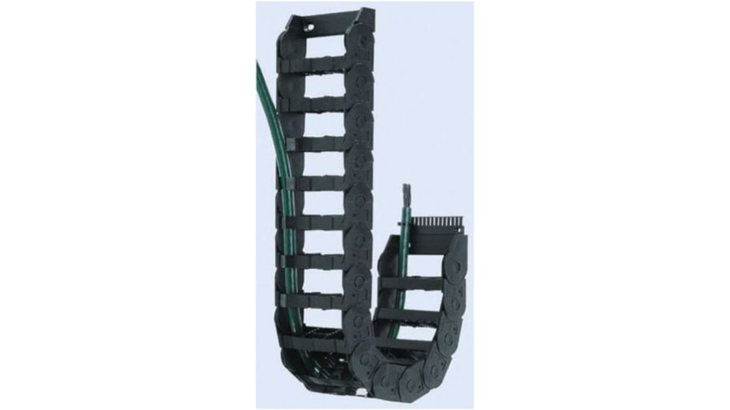 Goulotte Igus E14, e-chain, Longueur 1m, Largeur 37 mm, Profondeur 25mm, en Igumid NB Noir