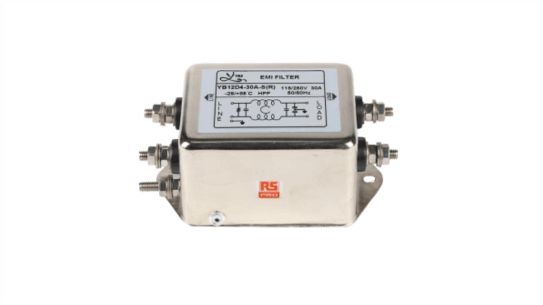 RS PRO 30A 115/250 V ac 50/60Hz, Chassis Mount Power Line Filter, Stud, Single Phase