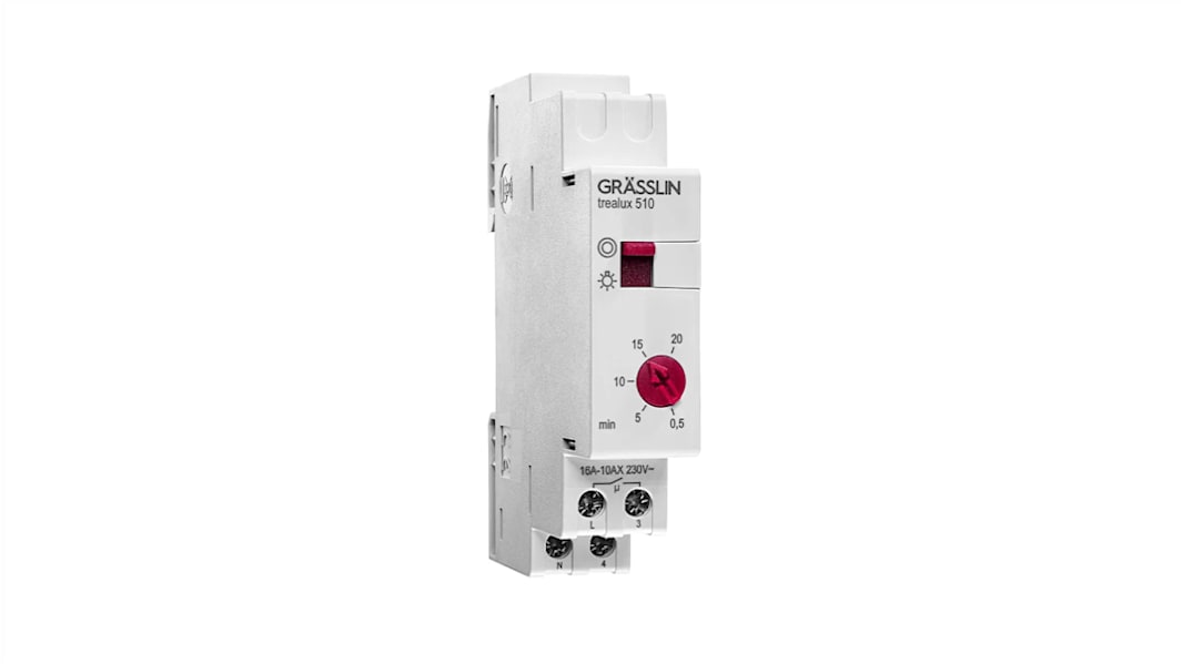 Temporizzatore per guida DIN Grasslin, 230 V c.a., 1 canale, Minuti
