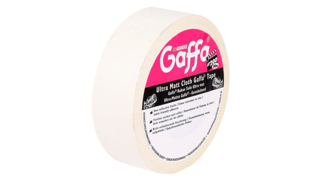 Advance Tapes AT200 White Matt Gaffa Tape, 50mm x 50m, 0.26mm Thick