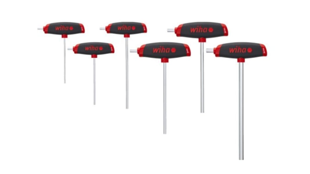 Set chiavi esagonali a T Wiha, 6 pezzi, Metrico, 2.5 → 8mm, con braccio Lungo
