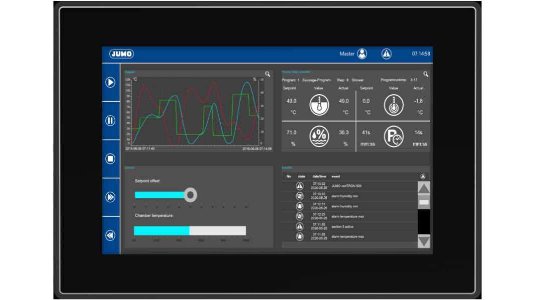 Jumo variTRON eX707 Series HMI Panel - 7 in, TFT Display, 800 x 480