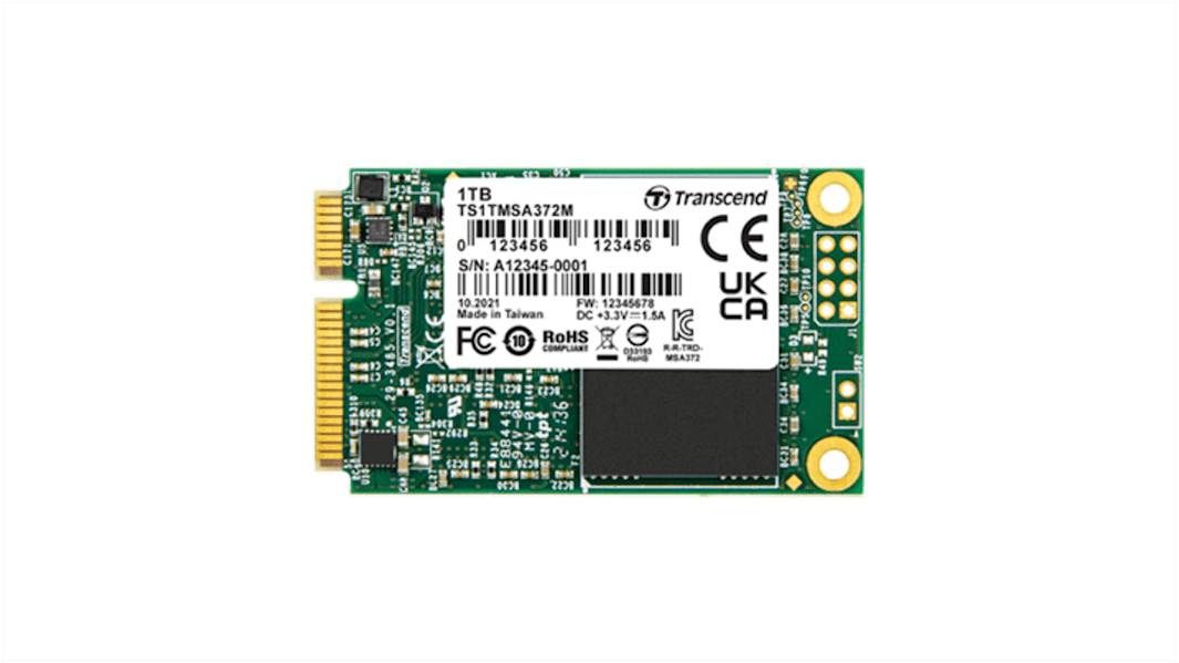 Disco duro SSD interno mSATA Transcend de 1 TB, SATA III, MLC, para aplicaciones industriales