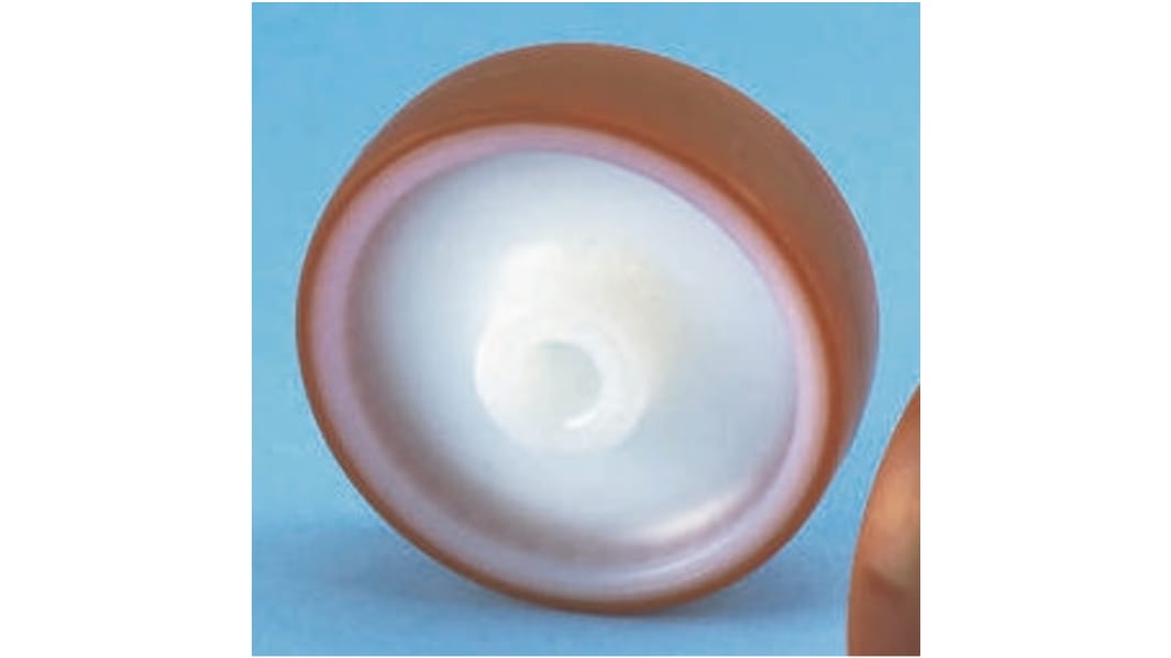 LAG Brown, White Polyurethane Hygienic, Low Rolling Resistance, Non-Marking Trolley Wheel, 350kg