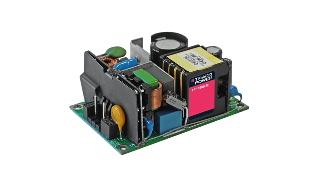 TRACOPOWER Power Supply, TPP 180-124A-M, 24V dc, 7.5A, 180W, 1 Output, 85 → 264V ac Input Voltage