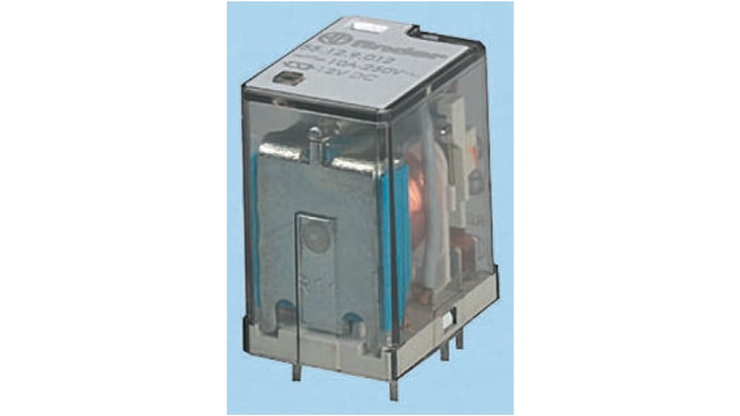 Finder PCB Mount Power Relay, 110V ac Coil, 10A Switching Current, DPDT