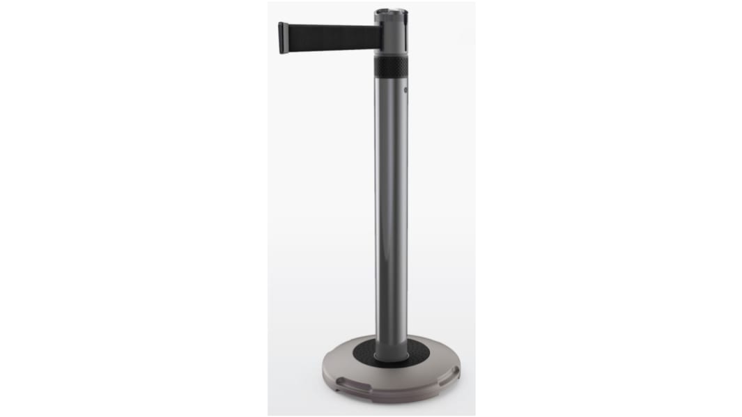 Skipper Black Nylon Retractable Barrier, Black Tape