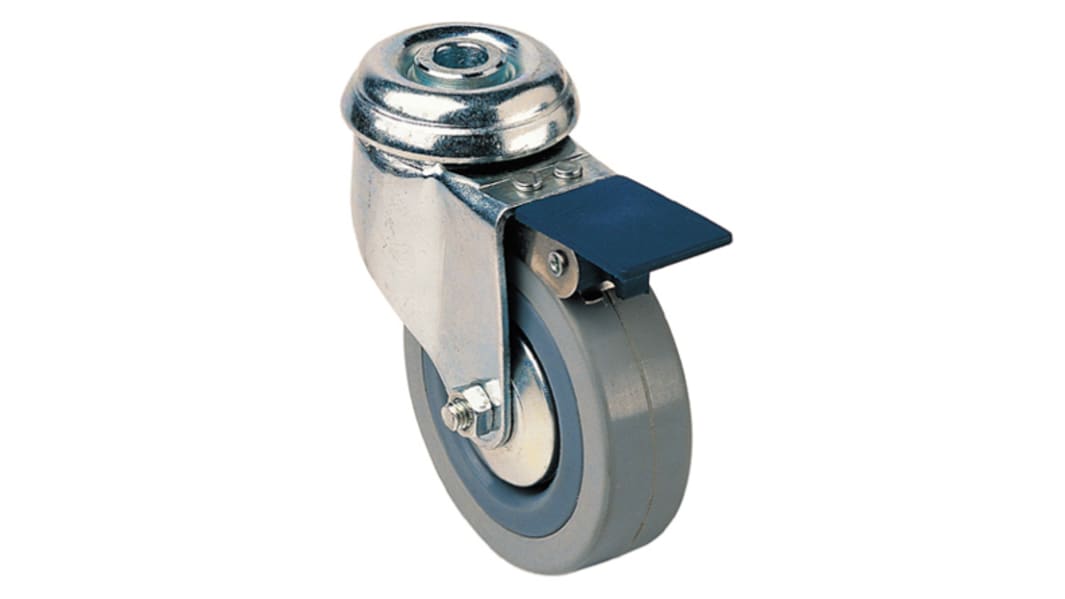 Roulette industrielle Pivotant avec frein Guitel Hervieu, Acier zingué, Ø 120mm, 80kg