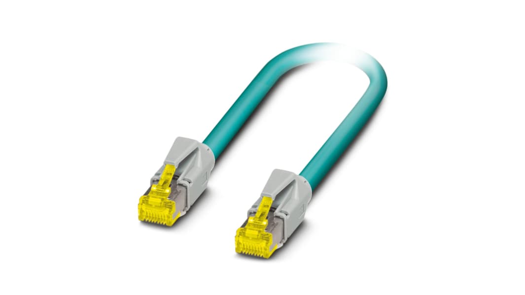 Câble Ethernet Phoenix Contact catégorie 6a, Bleu, Longueur 2m, , avec connecteur Droit