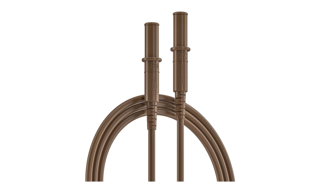 RS PRO Test Leads, 10A, 1000V, Brown, 3m Lead Length