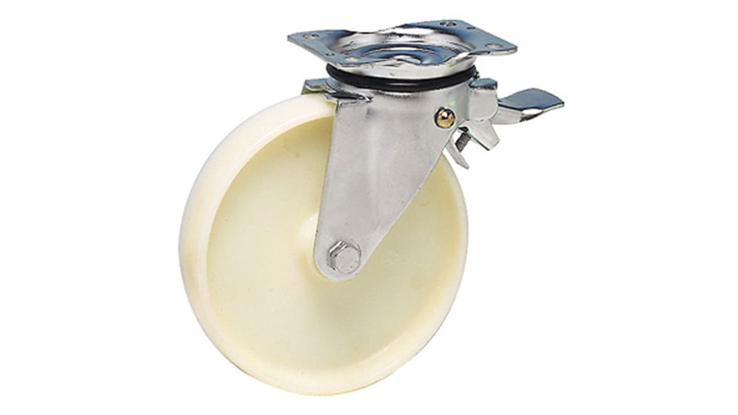 Roulette industrielle Pivotant avec frein Guitel Hervieu, Acier zingué, Ø 150mm, 400kg