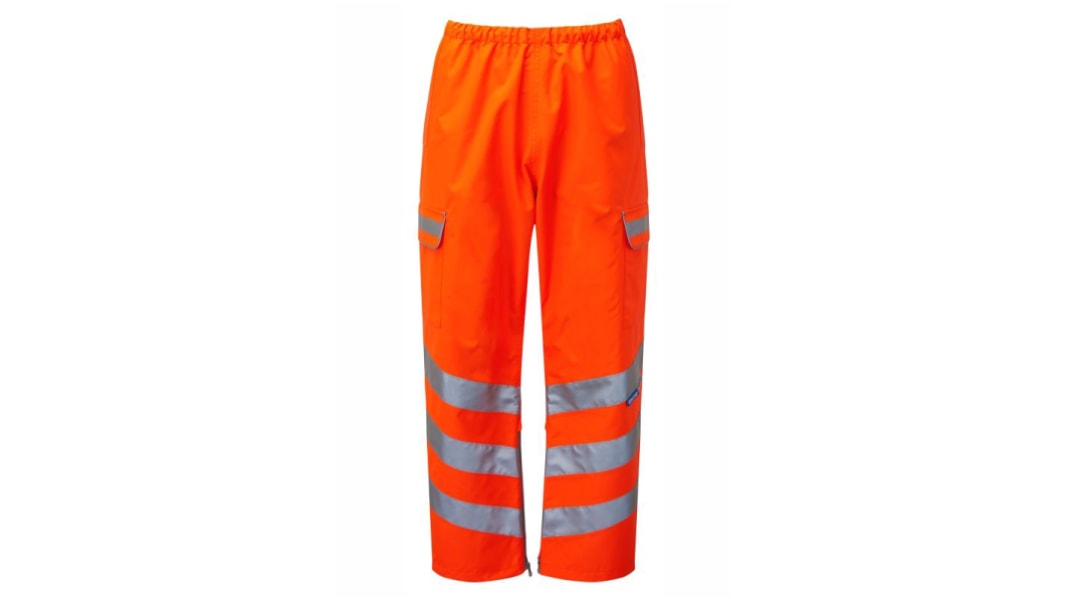PULSAR PR503 Orange Breathable, Waterproof Hi Vis Trousers 33 to 36in
