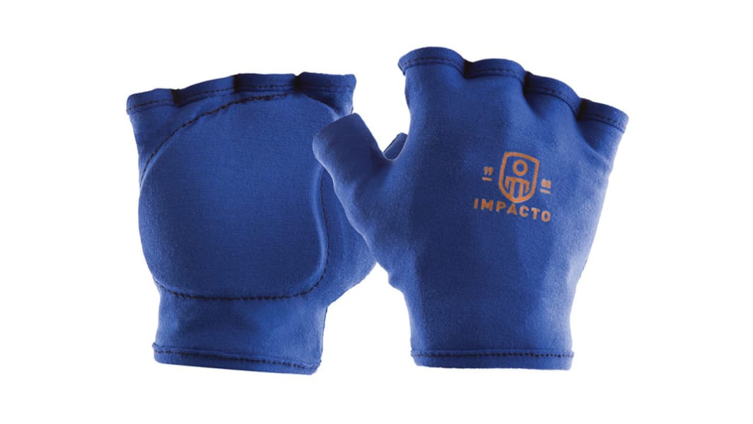 Impacto 501-00 Blue Polycotton Abrasion Resistant Gloves, Size 8, Polymer Coating