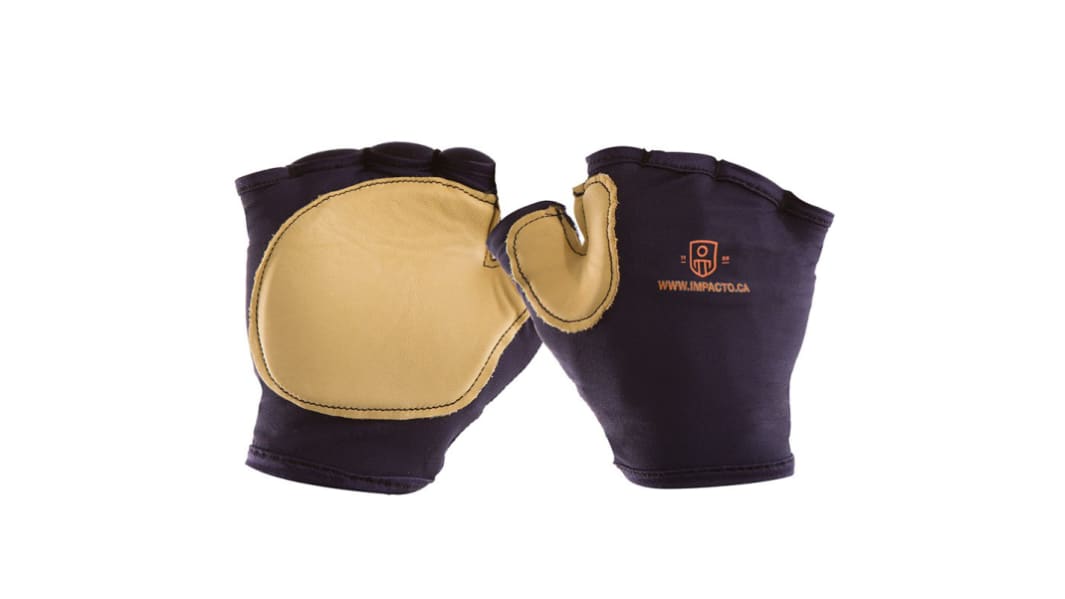Impacto 502-20 Black Nylon Anti-Vibration Gloves, Size 8, Polymer Coating
