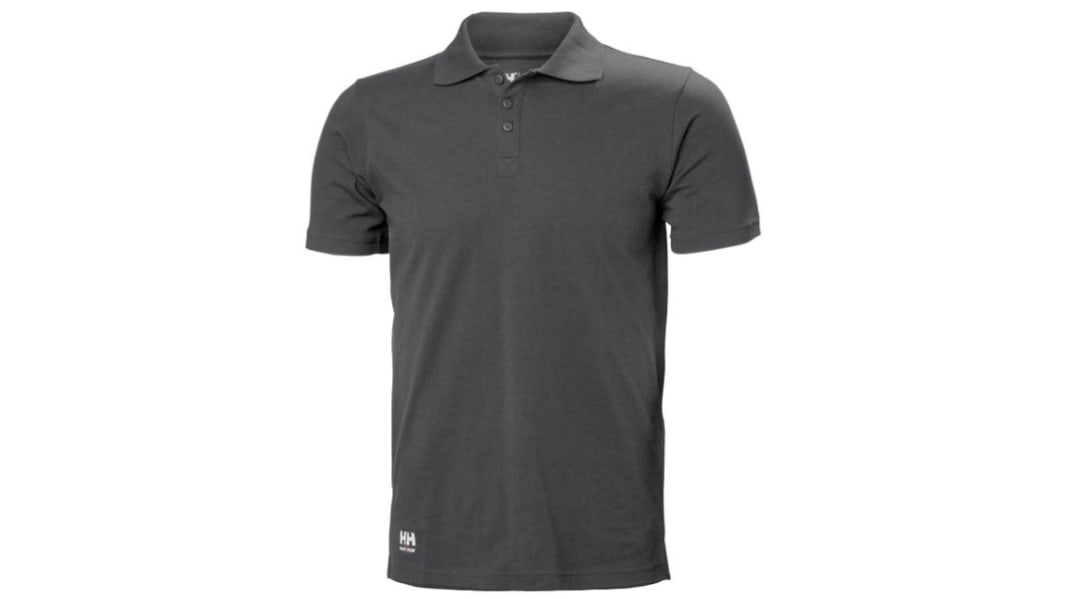 Helly Hansen Classic Polohemd, 100 % Baumwolle Dunkelgrau, Größe M