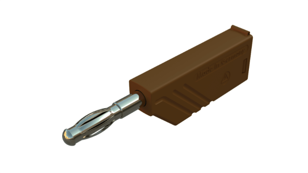 Hirschmann Test & Measurement Brown Male Banana Connector, 4 mm Connector, Screw Termination, 24A, 60V dc, Gold Plating