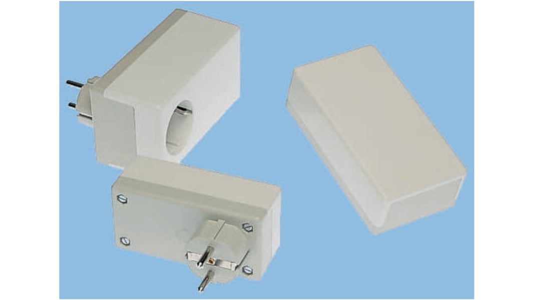 OKW White ABS Plug Case, 120 x 65 x 65mm