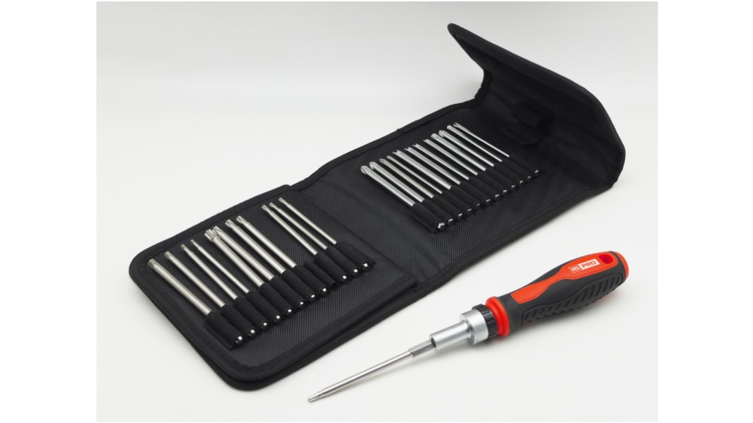 RS PRO Interchangeable Screwdriver Bit Set 33 Pieces, Hexagon, Phillips, Pozidriv, Slotted, Spanner, Torq Set, Torx,