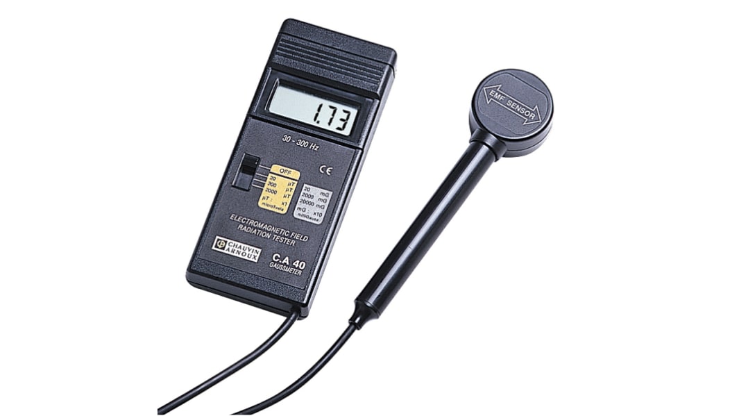 Gaussímetro Chauvin Arnoux P01167501, máx. 2000μT, mín 20μT, precisión ±4% + 3 dígitos, resolución 0,01 μT Gauss,