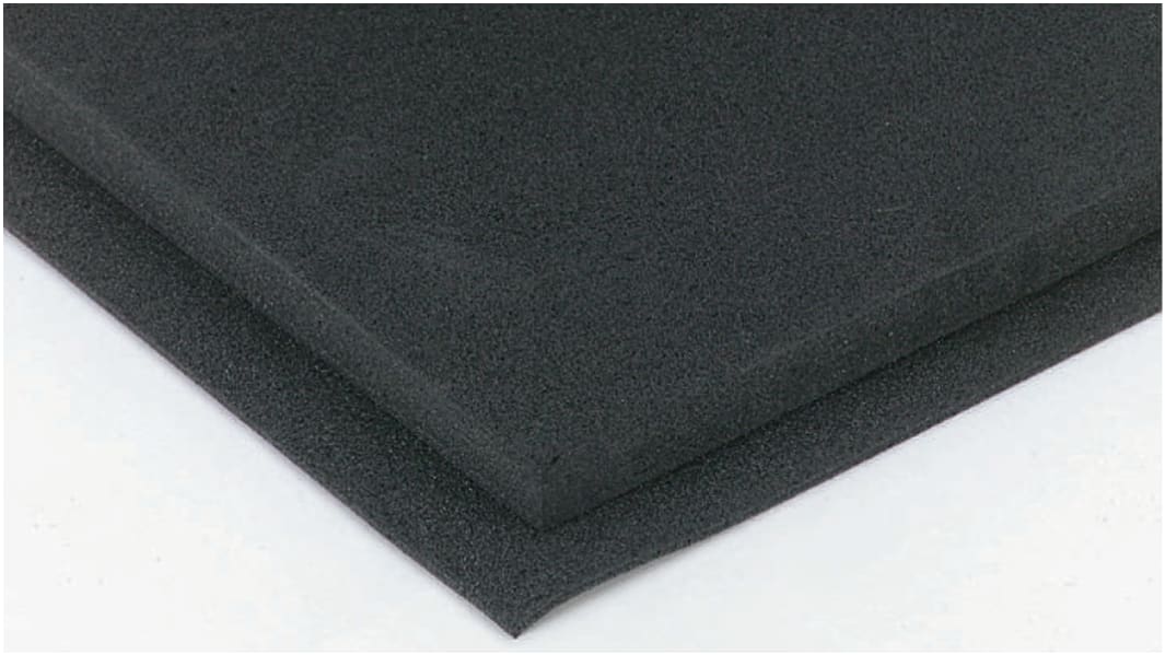 Foglio di gomma RS PRO in Polietilene, 1m x 2m x 3mm, col. Nero, Densità 45kg/m³