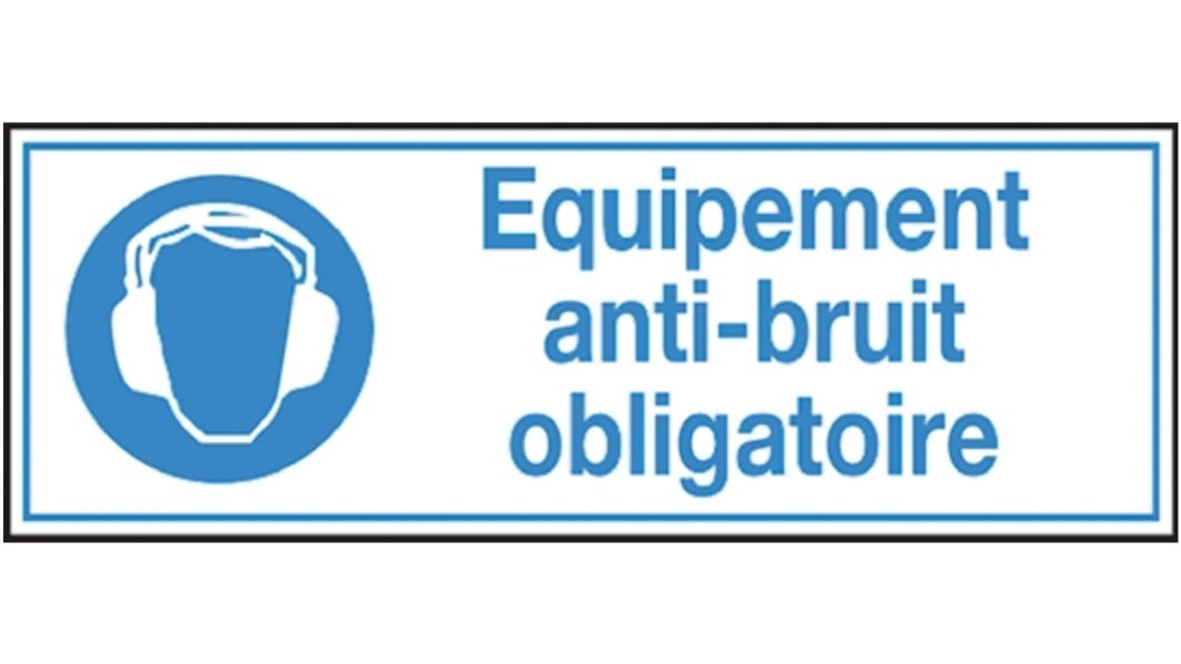 Brady PET Mandatory Ear Protection Sign With French Text