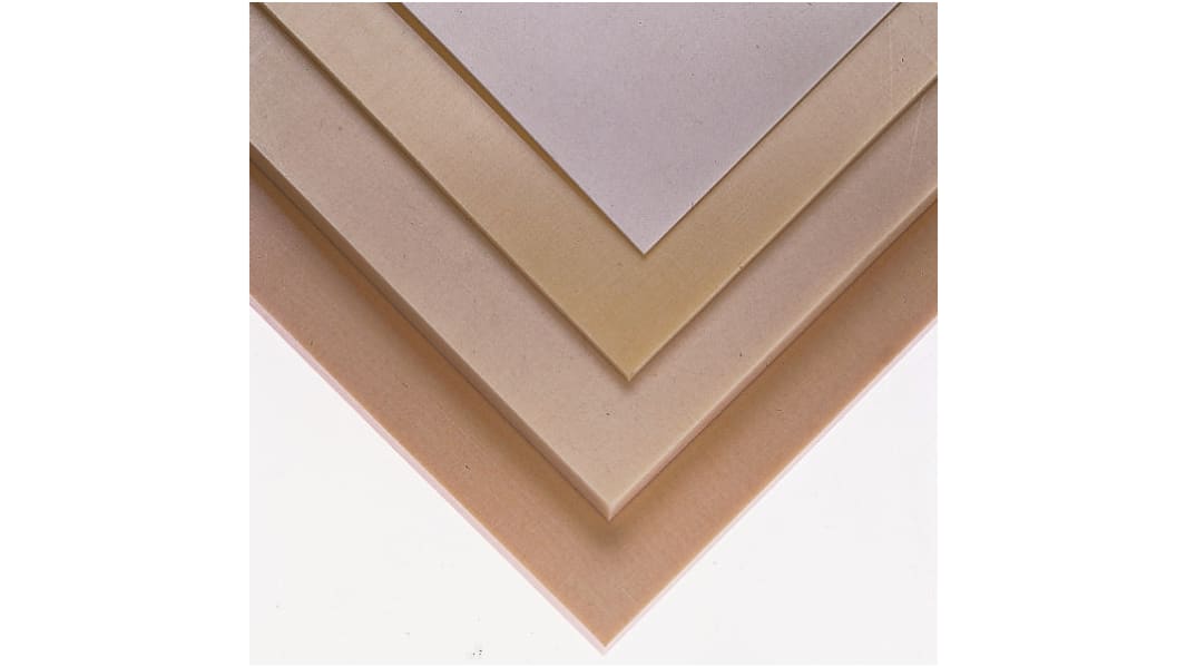 Foglio di plastica Tipo pieno Tufnol in SRBF, Beige, 590mm x 285mm x 20mm
