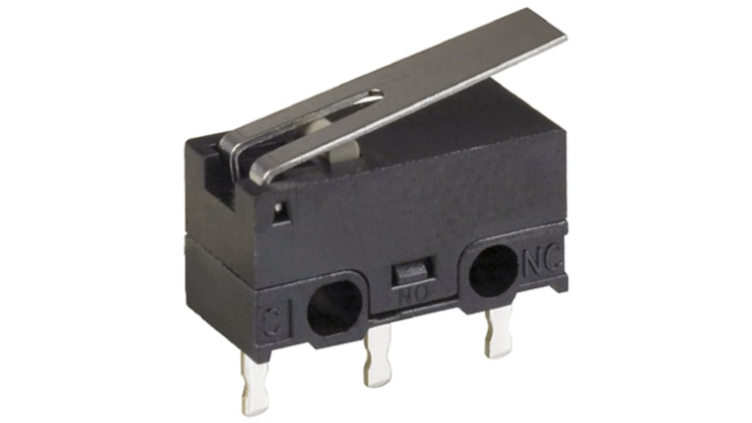 Omron Mikroschalter Scharnierhebel-Betätiger Lötanschluss, 1 A @ 125 V AC, SPDT IP 40 0,25 N -25°C - +65°C
